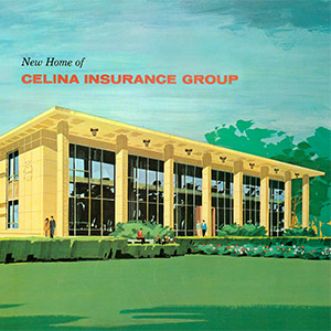 Artist rendering from 1962 of Celina Insurance Group headquarters