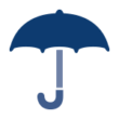 Umbrella in blue.