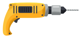 A yellow power drill