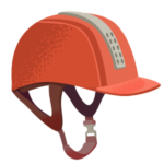 Orange riding helmet
